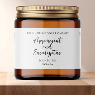 Minimalist White Waterproof Cosmetics Jar Label