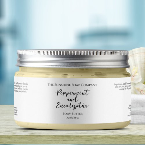 Minimalist White Waterproof  Cosmetics Jar Label