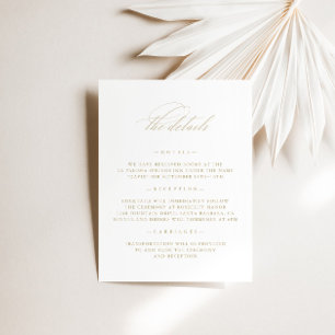 Minimalist White Wedding Details Enclosure Card