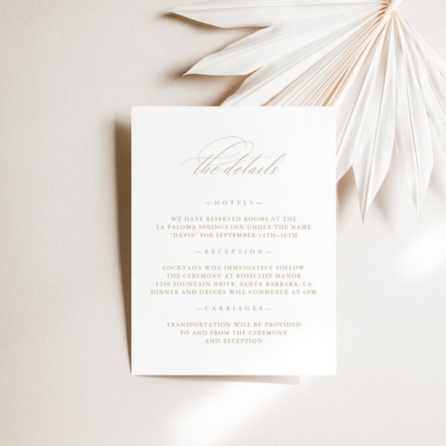 Minimalist White Wedding Details Enclosure Card (Minimalist White Wedding Details Enclosure Card)