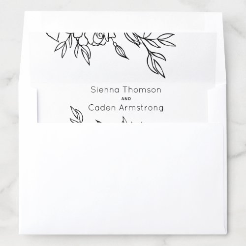 Minimalist White Wedding Envelope Liner