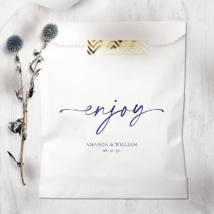 Minimalist White Wedding Favor Bag