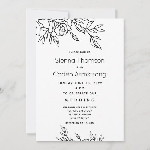 Minimalist White Wedding Invitation