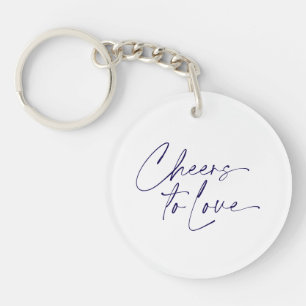 Minimalist White Wedding Keychain Favor