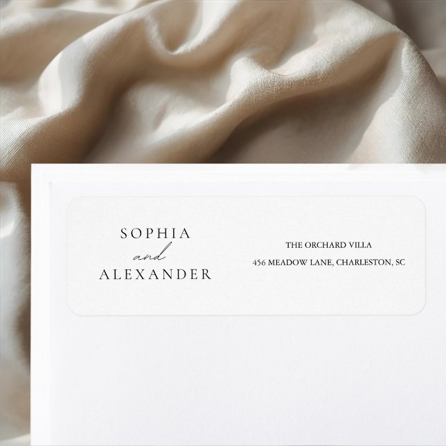 Minimalist White Wedding  Label (Creator Uploaded)