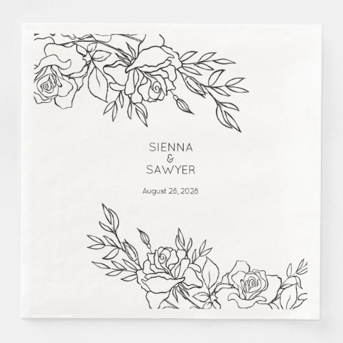 Minimalist White Wedding Square Dinner Napkins