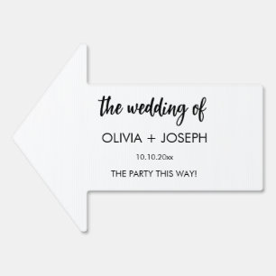 Minimalist White Wedding Yard Sign