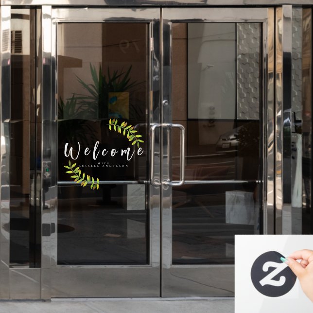 Minimalist White Welome  Window Cling (Office Door)