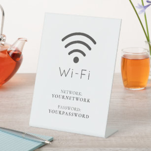 Minimalist White Wi-Fi Pedestal Sign