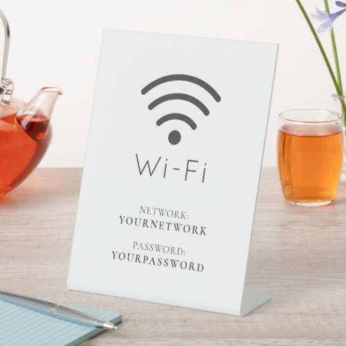 Minimalist White Wi_Fi Pedestal Sign