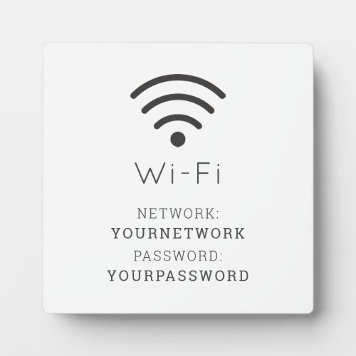 Minimalist White Wi_Fi Sign Plaque