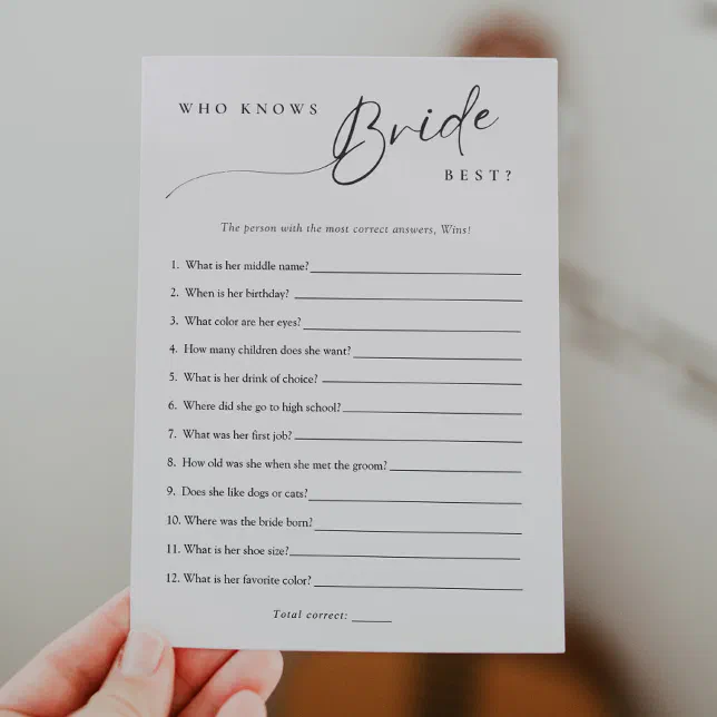 Wildflower Wedding Game Cards – "Who Knows The Bride Best", 25 Cards, 5x7", Boho Bridal Shower Supplies - View #7
