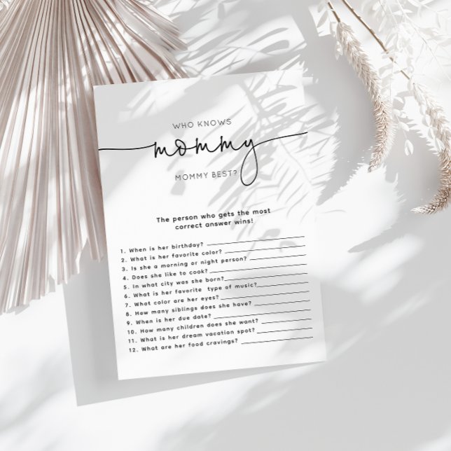 Minimalist Who Knows Mommy Best Shower Game (Creator Uploaded)