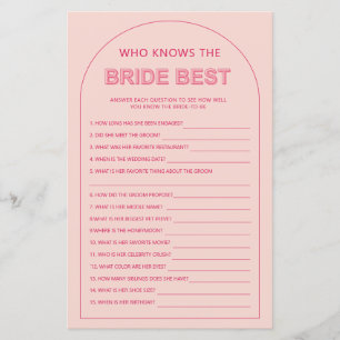 Minimalist who knows the bride best bridal shower