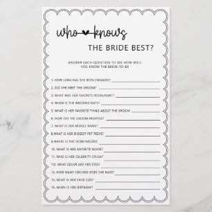 Minimalist who knows the bride best bridal shower flyer