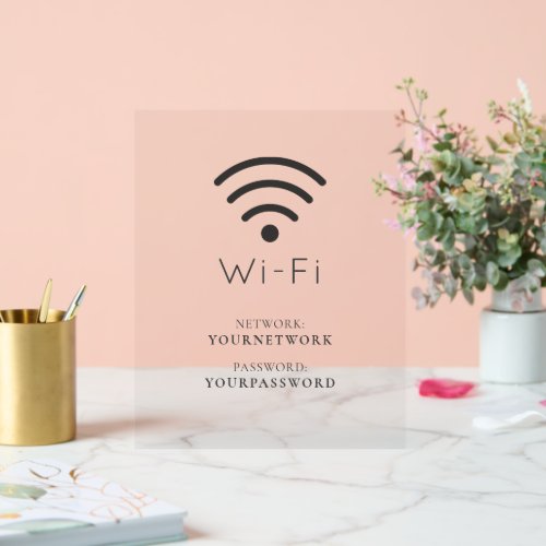 Minimalist Wi_Fi Network  Password Acrylic Sign