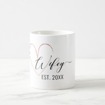 Minimalist Wifey gold foil heart Coffee Mug