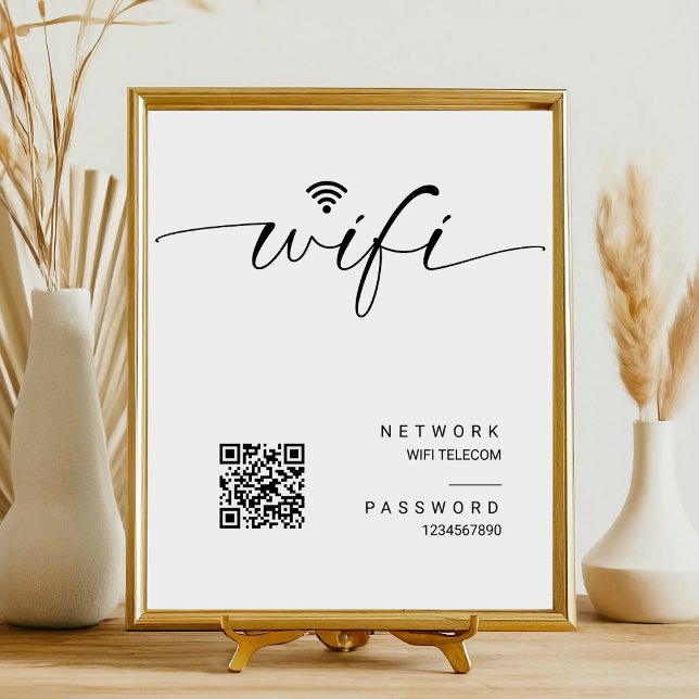 Minimalist WiFi Password Qr Code Wedding Sign (Creator Uploaded)