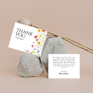 Minimalist Wild flowers wedding Thank You Card