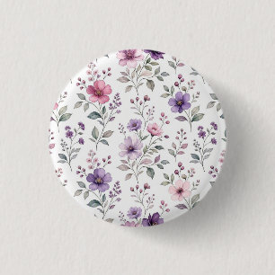 Minimalist Wildflower Botanical Pin Button