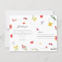 Minimalist Wildflower Botanical thank you Wedding