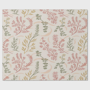 Minimalist Wildflower Botanical Wrapping Paper