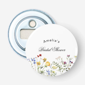 Minimalist Wildflower Bridal Shower Bottle Opener