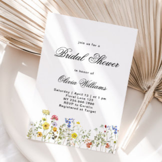 Minimalist Wildflower Bridal Shower Invitation