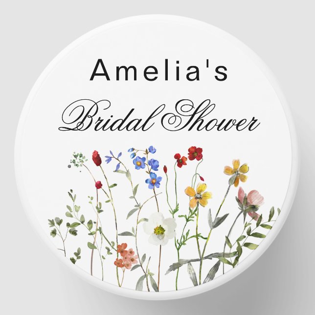 Minimalist Wildflower Bridal Shower Mini Candle Favors (Front)