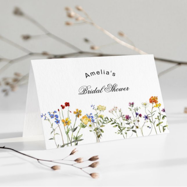 Minimalist Wildflower Bridal Shower Thank You Card (Creator Uploaded)