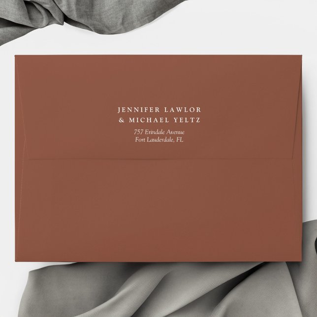 Minimalist Wildflower Burnt Orange Wedding Envelope (Creator Uploaded)