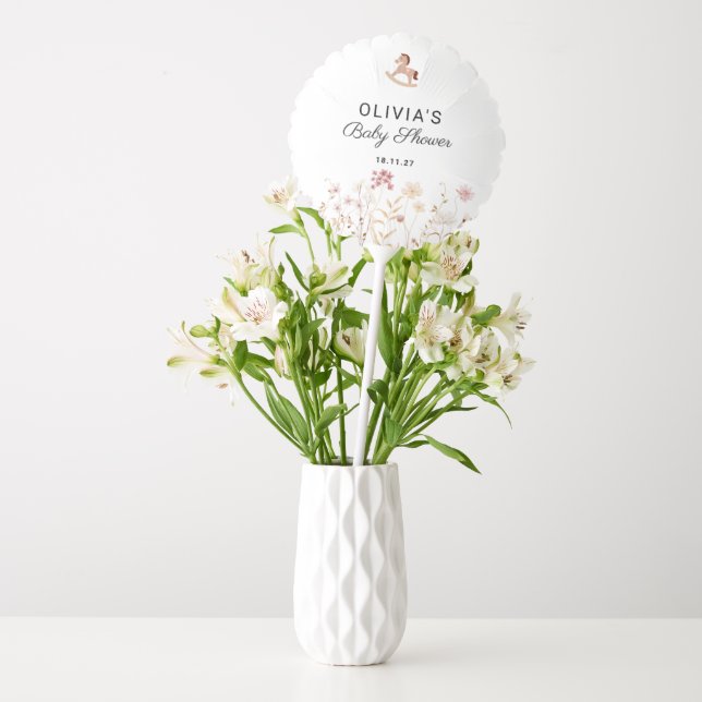 Minimalist Wildflower Floral Baby Shower Decor Balloon (Vase)