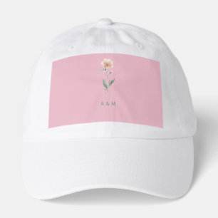 Minimalist Wildflower Personalized Monogram Baseba Hat
