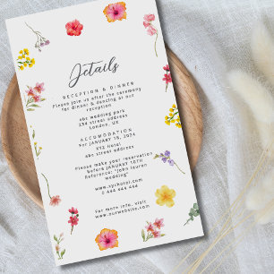 Minimalist wildflower- spring botanical wedding enclosure card