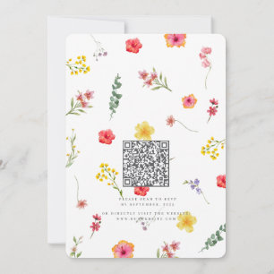 Minimalist Wildflower Spring Botanical  Wedding QR Invitation