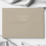 Minimalist Wildflower Taupe Wedding Envelope<br><div class="desc">This elegant design welcomes your friends and families to gather together to celebration one of the most monumental days of your lives. This design features wildflower botanical emblems that can be removed or repositioned as you see fit.</div>