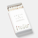 Minimalist Wildflower Wedding Matchbox Favor Matchboxes