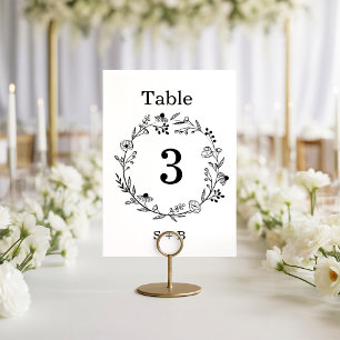 minimalist Wildflower Wreath Folk Rustic Wedding Invitation