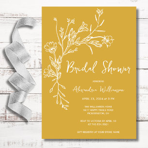 Minimalist Wildflowers Bridal Shower  Invitation