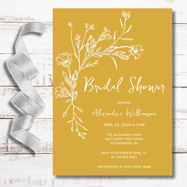 Minimalist Wildflowers Bridal Shower  Invitation (Creator Uploaded)