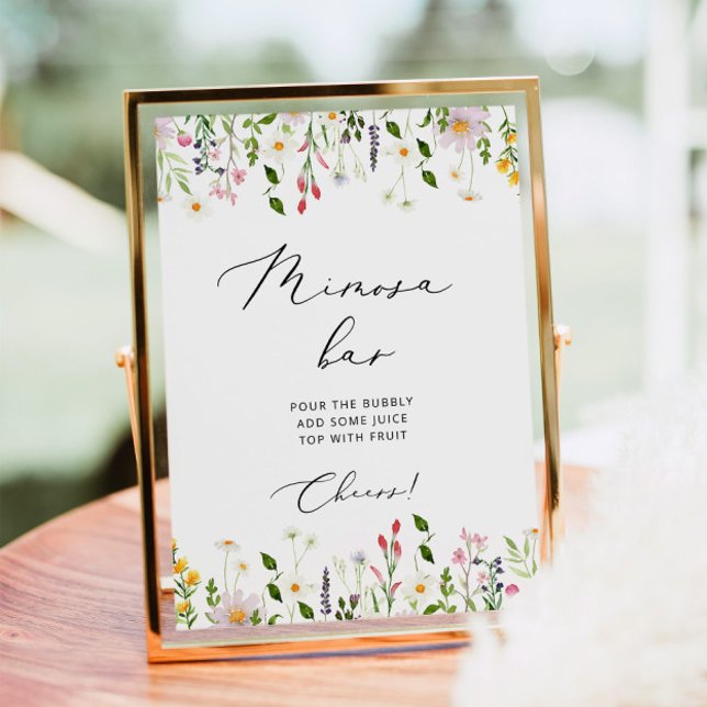 Minimalist wildflowers mimosa bar sign (Creator Uploaded)