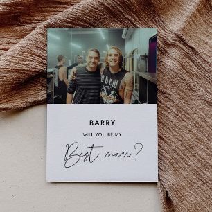 Minimalist Will you be my best man photo card