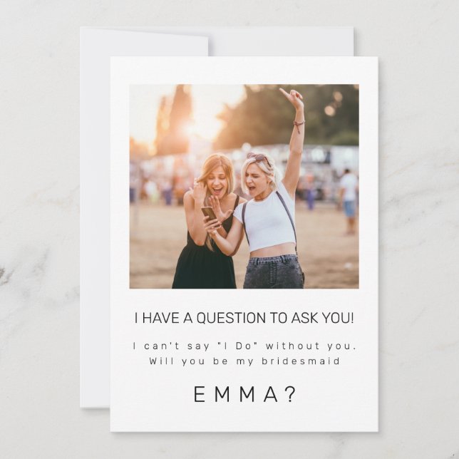Minimalist Will You Be My Bridesmaid Card (Front)