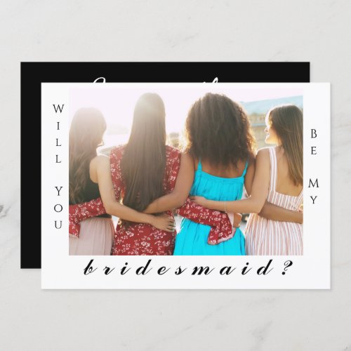Minimalist Will You Be My Bridesmaid Photo Card