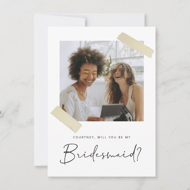 Minimalist Will You be my Bridesmaid Proposal Card (Front)