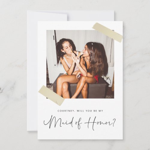 Minimalist will you be my maid of honor card