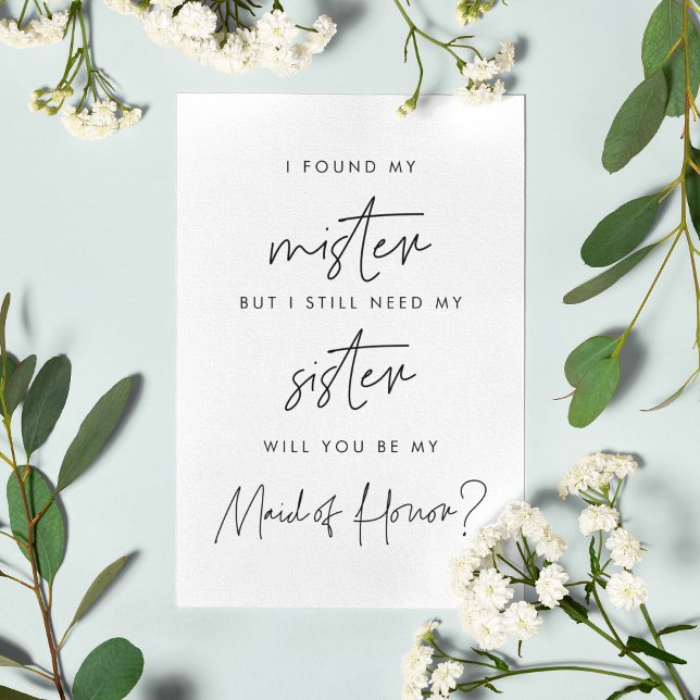 Minimalist Will you be my maid of honor card (Creator Uploaded)