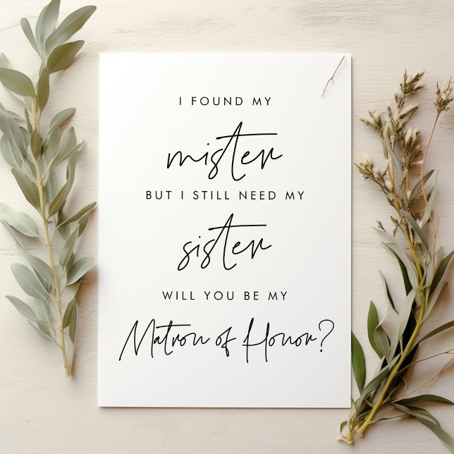 Minimalist Will you be my matron of honor card (Creator Uploaded)