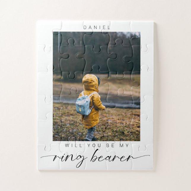 Minimalist Will you be my Ring Bearer Photo  Jigsaw Puzzle (Vertical)