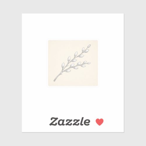 Minimalist Willow Branch Spring Sketch Sticker